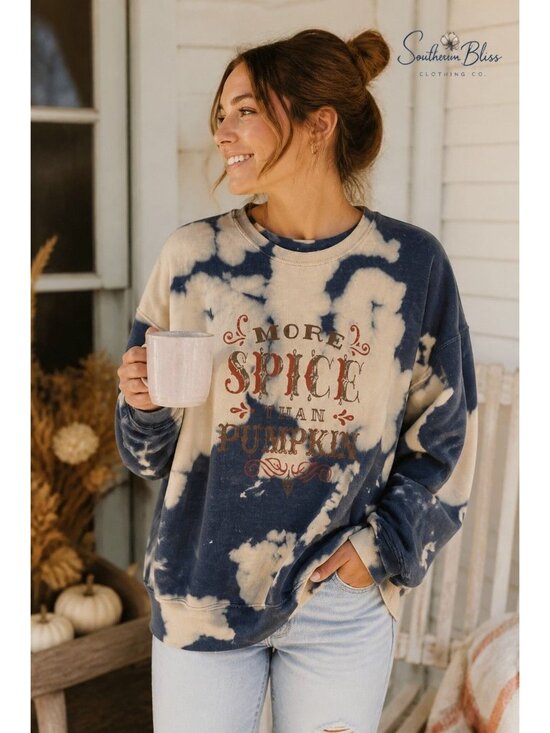 Southern Bliss Tops - More Spice Than Pumpkin Crewneck Sweatshirt Autumn Grunge, Indie Alt Cottagegoth